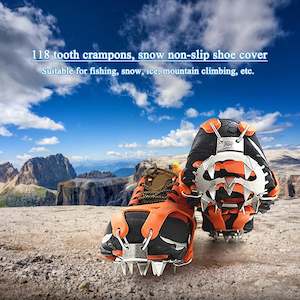 18 Teeth Climbing Crampons Ice Grips Cleats Over Snow Shoes Antiskid Shoes Manga&hellip;