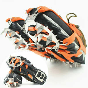 Ice Axes & Crampons: 18 Teeth Ice Climbing Crampons - Anti-Skid Snow & Ice Grips for Hiking, Ice Fishing & Snow Walking