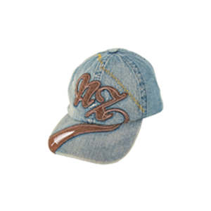 Hat Denim NZ Brown Applique