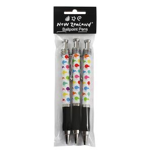 Ballpoint Pen Set NZ Colourful Kiwi 3pc