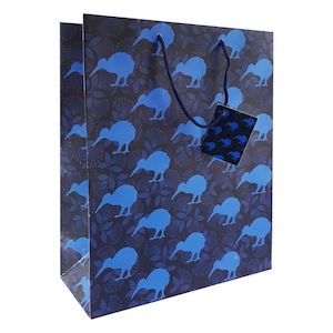 Stationery: Gift Bag L NZ Kiwis Blue 26.5x33x11cm