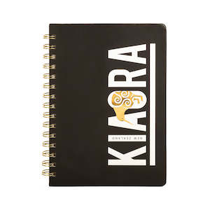 Stationery: Notebook Spiral Kia Ora Black A5