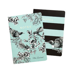 Notebook Soft Cover 2 pack Birds Pastel Blue
