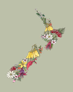 NZ Flora Notecard by Kirsty McMahon