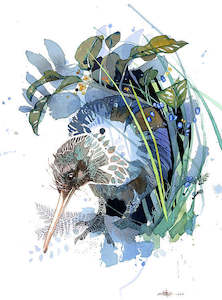 Evening Kiwi Notecard by Rachel Walker