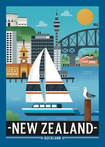 Auckland NZ Tea Towel