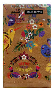 Kitchen Towel Retro Birds Tan