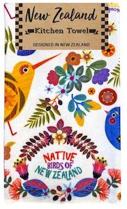 Aprons: Kitchen Towel Retro Birds Cotton