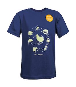 Glow In The Dark Animals Kids Tee Navy