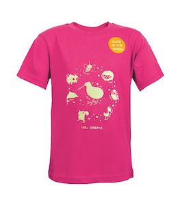 Glow In The Dark Animals Kids Tee Pink
