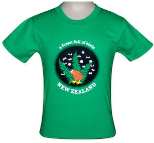 Forest of Kiwis Night Glow Jade Kid's T shirt