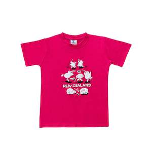 Kiwi Sheep Nightglow Magenta Kid T shirt