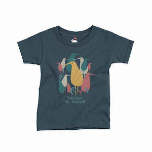 Kid T Shirts: Kiwi Planet Childrens T - Aotearoa Kiwi - Blue Marle