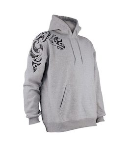 Tattoo Shoulder Unisex Hoodie Grey Marle