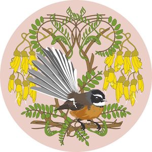 New Zealand Fantail Placemat by Iska Montero