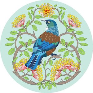 Placemats: New Zealand Tui Placemat by Iska Montero