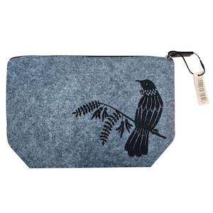 Cosmetic Bags: Accessory Bag Felt NZ Tui 28.5×18 Grey