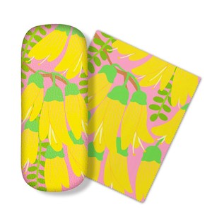 Glasses Cases: Bright Botanical Kowhai Glasses Case