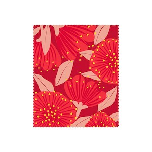 Lens Cloths: Bright Botanical Red Pohutukawa Lens Cloth