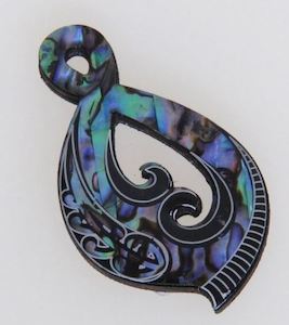 Magnets Stickers: Natural Paua Koru Magnet