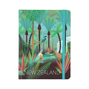 Notebook NZ Scene Birds & Bush A5