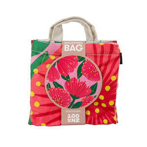 Shopping Bags: Bright Botanical Pink Pohutukawa Shopping Bag