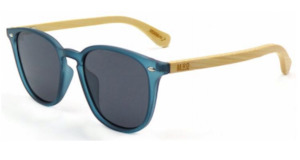 Mens Sunglasses: Debbie Reynolds - Denim w/ Wooden Arms