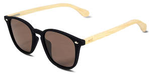 Mens Sunglasses: Debbie Reynolds Black w/ Wooden Arms