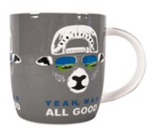 Mugs: Grey cool sheep coffee mug