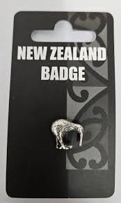 Pin: Paua Kiwi Silver Badge