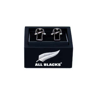 Accessories: Official All Blacks Rugby Jersey with Silver Fern Cufflinks