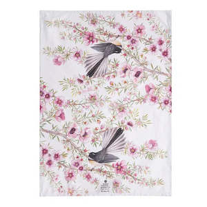 Tea Towels: Native Birds of NZ Fantail Kitchen Towel