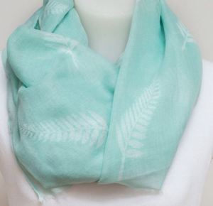 Dusty Aqua Silver Fern Scarf