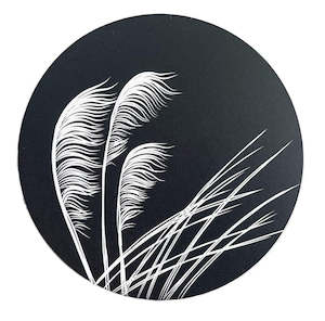 Placemats: Jo Luping Design - Toetoe Ivory on Black - Placemat