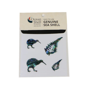 Magnets Stickers: THEME SET - PAUA STICKERS - KIWI & FERNS (4PCS)