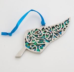 Paua Shell Fern Christmas Ornament