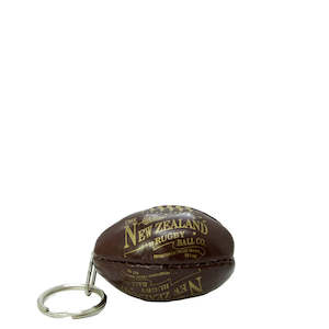 Keyrings: Soft Toy Key Ring Rugby Ball Brown