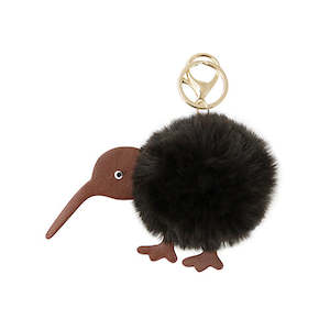 Keyrings: KEY RING PomPom Kiwi Brown