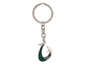 Paua hook stainless steel keyring