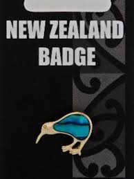 Blue Paua Kiwi Badge