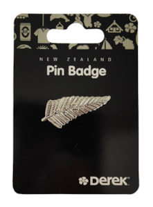 New Zealand silver metal fern pin
