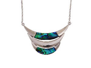 Paua Shell Jewelry: Boxed paua rhodium necklace