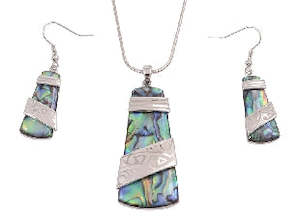 Boxed Paua Toki Laser Engraving Pendant set