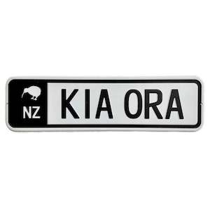 Souvenir Plates: Kia Ora Number Plate