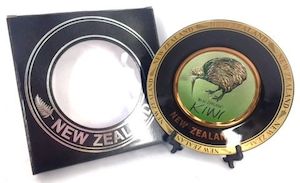 Ceramic Plate 6" Kiwi Bird W/stand