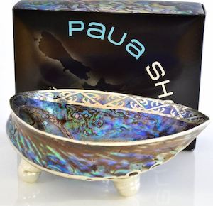 Paua Gems: Paua Shell Double Koru Bowl