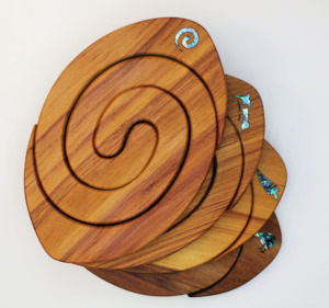 Tablemats: Mini Rugby Tablemat - Paua Inlay