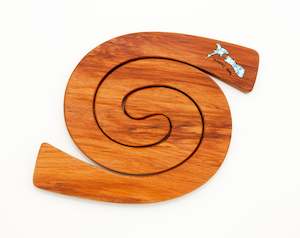 Tablemats: 2 in 1 Kauri Tablemat - Paua Inlay