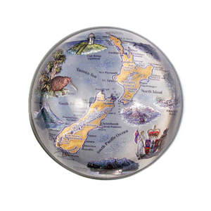 Paper Weight Gold Foil New Zealand Map
