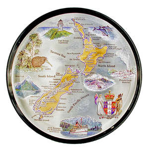 Coasters: Coaster Resin Silver Foil New Zealand Map